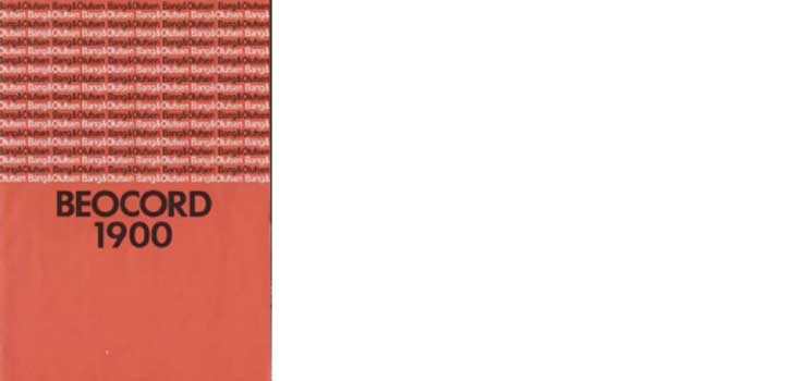 Bang and Olufsen Beocord 1900 (C) owners manual PDF
